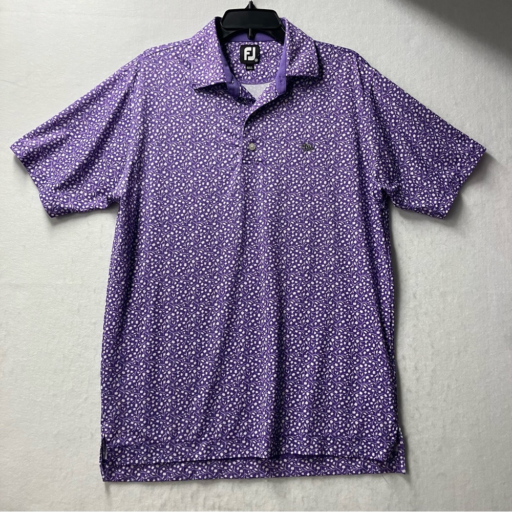 FootJoy Polo Shirt Mens Size Medium Golf Performance FJ Micro Floral Print
